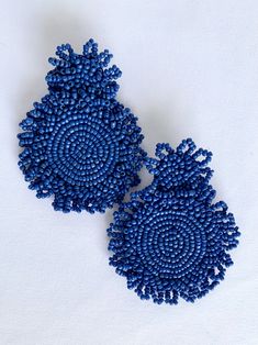 Product Details: Color: Blue Hand beaded Statement Earring Round﻿ ﻿Final Sale Vacay Outfits, Earrings Round, Statement Earring, Blue Hand, Round Earrings, Hand Beading, Shop Earrings, Statement Earrings, Final Sale