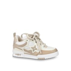 LOUIS VUITTON® - Lv Skate Sneaker - Beige Luxury Modern Slip-on Sneakers For Streetwear, Luxury Leather Air Jordan 4 With Cushioned Footbed, Lv Skate Sneaker, Zapatillas Louis Vuitton, Louis Vuitton Sneakers, Beige Sneakers, Lv Shoes, Mens Designer Shoes, Louis Vuitton Men