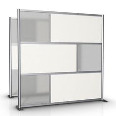 an office cubicle divider with four panels on each side