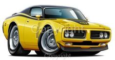 an image of a yellow muscle car