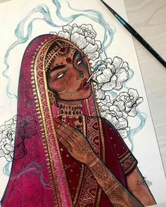 Modern Indian Art, Indian Illustration, South Asian Art, Indian Art Gallery, Indian Folk Art, Indian Aesthetic, Indian Art Paintings, Art Drawings Sketches Creative, Art Inspiration Painting