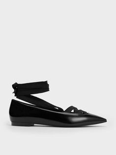 Black Box Pointed-Toe Tie-Around Ballet Flats | CHARLES & KEITH Charles Keith, Cross Patterns, Black Box, The Vamps, Everyday Wardrobe, Classic Black, Ballet Flats, Access Denied, Ballet