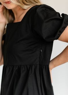 With a joyous style and modest fit, the Ava Square Neck Midi Dress creates a timeless midi dress that can go from day to night in a snap. We love the tiered skirt + the combination of the square neck and puff sleeves! A zipper on the side ensures she is easy to get on and off and sit perfectly across the bust. You are sure to love this clean + classic looking dress! Style: Midi, Short Sleeves SIZING TIPS Fit | Semi-Fitted Stretch | None Models | True to Size Square Neck Midi Dress, Modest Fits, Professional Wardrobe, Church Dresses, Back To School Shopping, Heritage Collection, The Square, Tiered Skirt, Fall Collections