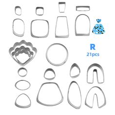 the cookie cutters are designed to look like they have been made in different shapes and sizes