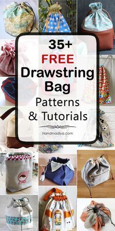 free drawstring bag patterns and instructions to make them look like they have been made in