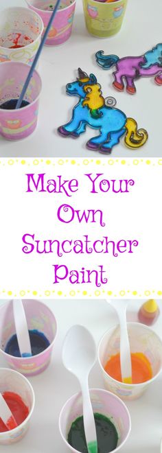 make your own suncather paint for toddlers to use in the summertime