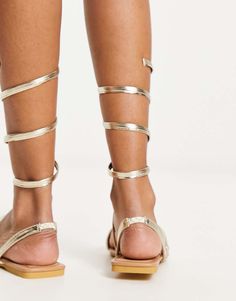 Shoes by Truffle Collection Give your feet some airtime Slip-on style Open toe Flat sole Minimal Sandals, Greek Sandals, Wrap Around, Truffles, Accessories Shop, Open Toe, Gold Metal, Asos, Slip On