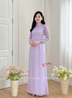 🌻Materia: Vải tơ crep Stretchy level: 0/10 🌻 The measurement of this ao dai (long dress) is in Vietnamese size (American size tends to be bigger for the same size). Please LOOK AT THE SIZE CHART CAREFULLY BEFORE ORDERING. There might have some chalk writings on the fabric due to making process. These marks can be washed away easily. 🌻🌻No returns or exchanges Buyer can contact seller about any issues with an order. 🌸 Follow us Facebook/aodaiemily www.aodaiemily.com 💜 Thank you very much!💜 Elegant Fitted Purple Ao Dai, Spring Formal Fitted Ao Dai, Elegant Full Length Ao Dai For Spring, Spring Purple Ao Dai, Purple Long Sleeve Ao Dai For Spring, Chalk Writing, Ao Dai Vietnam, Pastel Purple, Fort Worth