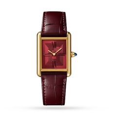 Tank Louis Cartier, Cartier Tank Louis, Red Watch, Vintage Watches Women, Retro Watches, Cartier Tank, Cartier Watch, Womens Watches Luxury, Mechanical Movement