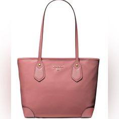 New With Tag Michael Michael Kors Eva Medium Nylon Top Zip Tote Is The Perfect Size To Fit All The Essentials You Need. 14w X 9.5 H X 4.5d Medium Sized Bag Material: Light Weight Gabardine; Trim: Saffiano Leather; Lining: 100% Polyester Zip Closure Interior: 1 Back Zip Pocket, 1 Back Slip Pocket, 6 Front Slip Pockets Gold-Tone Hardware 1.68 Lbs Leather/Nylon Wipe Clean Imported Michael Kors Shoulder Bag With Gold-tone Hardware For Office, Michael Kors Soft Leather Tote Shoulder Bag, Michael Kors Pink Tote Bag, Michael Kors Tote Shoulder Bag With Zipper Closure, Michael Kors Tote With Gold-tone Hardware, Medium Sized Bags, Zip Tote, Michael Kors Bag, Womens Tote Bags