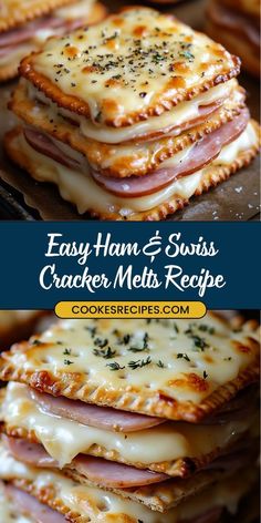 easy ham and swiss cracker melts recipe is the perfect appetizer for any occasion