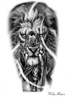 Warrior Tattoo Sleeve, Gladiator Tattoo, Animal Sleeve Tattoo, Capricorn Art, Lion Tattoo Sleeves, Mens Lion Tattoo, Lion Head Tattoos, Greek Mythology Tattoos