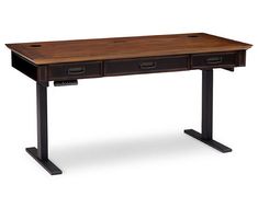 an office desk with two drawers on each side