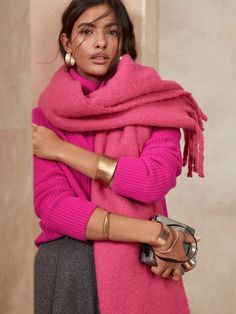 #FallFashion
#AutumnStyle
#CozyChic
#SweaterWeather
#FallOOTD (Outfit of the Day)
#LayeredLooks
#PumpkinSpiceStyle
#FallVibes
#SeasonalStyle
#TrendyFallFits Versatile Turtleneck For Winter Layering, Chic Soft Knit Turtleneck For Layering, Chic Soft Knit Turtleneck, Bright Pink Sweater Outfit, Pink Turtleneck Outfit, Pink Sweater Outfit Winter, Hot Pink Sweater Outfit, Pink Scarf Outfit, Pink Sweater Outfit