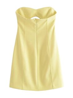 Freya Strapless Hollow Out Mini Dress – Fashion Pov Yellow Corset, Summer Tube, Dresses Yellow, Tube Top Dress, Backless Mini Dress, Mini Dresses For Women, Strapless Mini Dress, Hoco Dresses, Small Dress