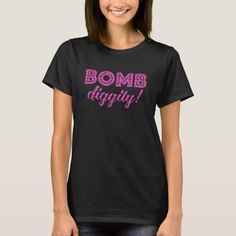 Bomb Diggity Cheer Squad Cheerleader Pink Glitter T-Shirt Brides Babes, Monogram T Shirts, Womens Basic, T Shirt Women, Girls Trip, Shirt Design, Your Style, Pop Culture, Fashion Clothes Women