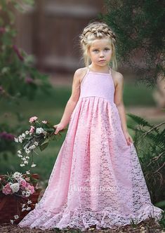 ALL FLOWER GIRL DRESSES 10% OFF - USE CODE: FLOWERGIRL10 😍 FREE SHIPPING ON ALL ORDERS $100 UP Beautiful whimsical styling creates a stunning look in this girl’s lavender flower girl dress. Easy and comfortable lace and dress is completely lined. Perfect for a Bohemian Beach or County Wedding, photography shoots or anytime. Dress is allover lace with deep ruffle at hem and halter ties at back of neck. Dress is lined. These dresses are beautifully bohemian, vintage-inspired and work beautifully Lavender Flower Girl Dress, Vintage Flower Girl, Vintage Flower Girls, Flower Girl Dresses Vintage, Lace Flower Girl Dress, Hannah Rose, Pink Flower Girl Dresses, 1st Communion, Lavender Flower