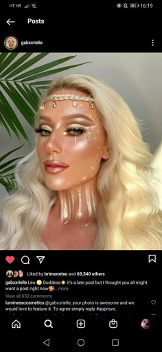 Goddess Custome Halloween, Sun Make Up Halloween, Grecian Goddess Makeup, Golden Goddess Halloween Costume, Gaia Goddess Makeup, Greek Goddess Make Up Look, Gold Makeup Looks Halloween