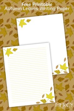 Free Printable Autumn Leaves Writing Paper Autumn Writing, Fall Writing, Beautiful Letters, Pretty Notes, Fall Printables, Printable Stationery, Planner Journal, Cute Stationery