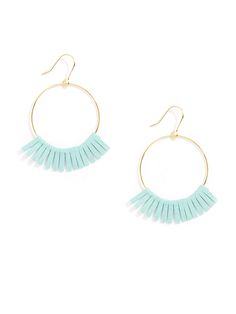 Fringe Circle Drop Earring- Mint Everyday Casual Outfits, Light Weight Jewelry, Metal Circle, Light Weight Earrings, Circle Earrings, Fish Hook, Casual Outfit, Women's Jewelry, Mint