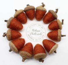 several acorns are arranged in a circle on a white background with the words melrose millwork