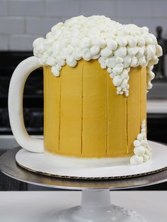 there is a cake that looks like a beer mug