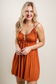 Ruched knit dress rust - Cute Dress - Trendy Dresses at Lush Fashion Lounge Boutique in Oklahoma City Simple Mini Dress, Affordable Dresses, Rust Dress, Women's Boutique, Oklahoma City, Ladies Boutique, Babydoll Dress, Trendy Dresses, White Mini Dress