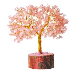 Pushkar Rose Quartz Crystal Gemstones Tree Showpieces For Home Decor With Golden Wire And 500 Bead Made from crystal stone, wish tree is one-of-a-kind hand crafted piece of art. Tress represent the circle of life and prosperity. A thoughtful gift for your loved ones on the start of new decade, new beginnings. Wish tree increases the flow of positive energy in the vicinity Rose Quartz is a stone of both giving and receiving love.  Positive Energy   Wish tree increases the flow of positive energy in the vicinity   Good For Decoration   Great decorative statue to place in office, home, restaurant, hotel and in garden   Ideal Gift   A perfect gift which adds beauty and elegance to your home   Various Benefits   This tree also stimulates the chakras for a successful professional life, loving re Handmade Pink Spiritual Crystals, Spiritual Beaded Crystals For Gift, Handmade Round Beads Crystals For Gifts, Pink Rose Quartz Crystals For Gift, Pink Rose Quartz Crystals As Gifts, Wish Tree, The Circle Of Life, Pink Lotus, Circle Of Life