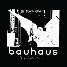 the logo for bauhus is shown in white on a black background with graffiti