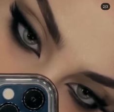 Dark Eye Makeup Smokey, Sarah J Maas Aesthetic, Eye Makeup Dark, Sharp Cat Eye, Eye Makeup Black, Taylor Nails, A Court Of Silver Flames, Black Eye Makeup, Silver Flames