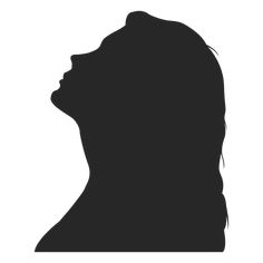 the silhouette of a woman's head is shown