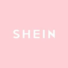 the word shein written in white on a pink background