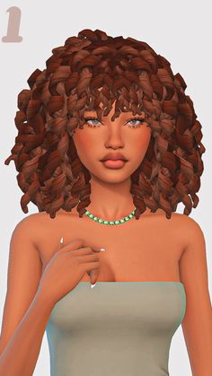 an animated image of a woman with curly hair