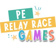 the logo for pe relay race games