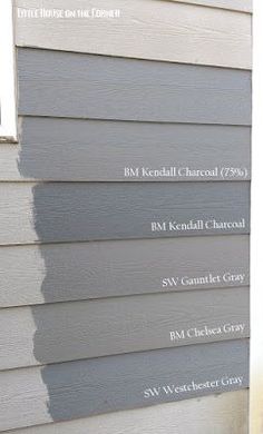 the side of a house with siding colors