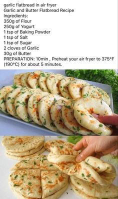 the instructions for how to make garlic flatbreads