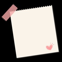 a piece of paper with a heart drawn on it and a pink ribbon around the corner