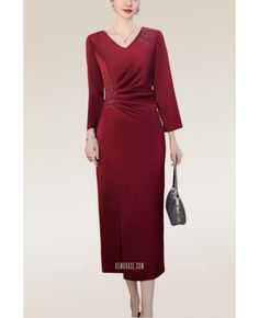 Buy beaded vneck long sleeved wedding guest dress for women at wholesale price online. Free shipping and pro custom service since 2009. Fall Banquet V-neck Evening Dress, Long Sleeve V-neck Dress For Wedding, Fall Wedding Embellished Evening Dress, Elegant Embellished Mother Of The Bride Dress, Elegant V-neck Mother Of The Bride Dress For Wedding, Elegant Embellished V-neck Dress, Formal Holiday Long Sleeve Mother Of The Bride Dress, Elegant Holiday Dress For Mother Of The Bride, Long Sleeve Dress For Mother Of The Bride, Holiday