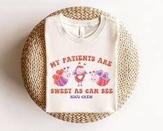 Get ready to love this Valentines NICU shirt! They are the perfect tshirts for any NICU team who is all about the Valentines vibes! * Q U I C K * F A C T S * 100% preshrunk cotton Bella + Canvas 30001 Tshirt     *CARE INSTRUCTIONS* Machine wash: cold; No bleach; Tumble dry: medium; Iron, steam, or dry: low heat; Do not dry clean Turn inside out Do not iron directly on the print * S I Z I N G * Sizing is unisex so runs like men's, though not overly large Most women find their typical size works b Valentines Vibes, Peds Nurse, Crew Team, Nurse Tshirt, Pediatric Nurse, Future Nurse, Emergency Department, Pediatric Nursing, Intensive Care Unit