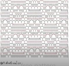 the pattern is shown in red and white, which shows how many rows are arranged