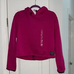 This Sweatshirt Can Be Worn For More Of A Cropped Looked! The Color Is Super Cute And Vibrant. A Beautiful Magenta Sweatshirt Never Worn With Tags Still On It. Purple Stretch Casual Sweatshirt, Casual Purple Stretch Sweatshirt, Purple Stretch Hooded Top, Purple Athleisure Tops For Winter, Trendy Purple Sports Top, Purple Long Sleeve Sports Top, Long Sleeve Purple Sports Top, Purple Hooded Athleisure Top, Pink Color