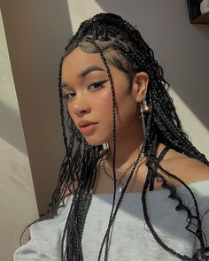 Cute Box Braids Hairstyles, Girls Hairstyles Braids, Girls Braids, African Braids, Black Braids, روتين العناية بالبشرة, Braids For Black Hair