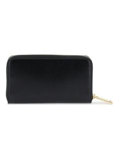 This sleek leather wallet by Ferragamo is the perfect accessory for keeping your essentials organized and stylish. With a zip around closure, contrasting leather interior, and plenty of compartments and slots, it's both practical and luxurious. Metal double Gancini at front Two gusseted compartments Central zippered pocket Eight credit card slots Two slit pockets Gold-finished metalware | Chloé Women's Salvatore Gancini Zip Around Wallet in Black | 2206260770772 Metal Detail, Prada Designer, Leather Interior, Designer Sunglasses, Watch Design, Leather Wallet, Designer Shoes, Card Slots, Zipper Pocket