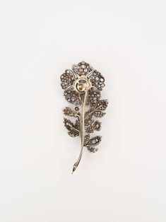 Want And Need, Rose Brooch, Blue Zircon, The Line, 19th Century, For Sale, Blue