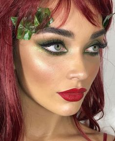 Halloween Maniquin, Karneval Diy, Nikki Makeup, Red Hair Green Eyes, Poison Ivy Cosplay