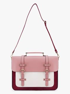 Classic Pink Rectangular Satchel, Chic Pink Business Shoulder Bag, Luxury School Satchel With Detachable Strap, Luxury Satchel With Detachable Strap For School, Chic Pink Business Bag, Luxury Rectangular Satchel For School, Retro Office Satchel With Gold-tone Hardware, Elegant School Satchel, Pink Rectangular Satchel With Hasp Closure