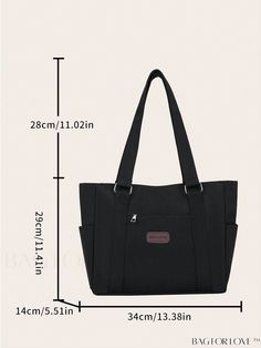 BagForLove - Cute Lightweight Shoulder Tote Bag for Women, Ideal for College, High School, and Outdoor Travel Product Description Color Black Style Casual Bag Size Large Pattern Type Plain Type Shoulder Tote Bag Material Polyamide Composition 100% Polyamide Size Chart INCH CM Bag Length Bag Width Bag Height Handle Height 16.5 inch 5.5 inch 11.4 inch 11 inch Bag Length Bag Width Bag Height Handle Height 42 cm 14 cm 29 cm 28 cm Details Pictures Similar Products h2 { text-align: center; } /* æ¢è¡ */ li{ white-space: normal; word-break: break-all; word-wrap: break-word; } .red-box { width: 100%; display: flex; flex-direction: row; flex-wrap: wrap; justify-content: center; } .red-box > div { width: 190px; height: 250px; margin: 10px; } .red-box > div > a > img { width: 190px; height: 250px; } Black Canvas Bag For Everyday Use, Everyday Black Canvas Bag, Casual Large Black Shoulder Bag, Casual Large Black Bag, Word Wrap, Shoulder Tote Bag, School College, Bag For Women, Shoulder Tote