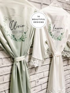 🖤 BLACK FRIDAY sale now on our... - Thea Elizabeth Studio Bridesmaid Robe Personalized, Bridesmaid Robes Floral, Customized Bridesmaid Gifts, Personalized Robe, Sage Wedding, Gown Bridal, Bridal Party Robes, Sage Green Wedding, Wedding Robe