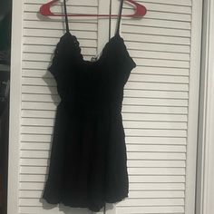 Black Romper, Thin Adjustable Straps, V Neck, Crochet Pattern Top, Thin Breathable Material, New Never Worn, Size Large, Good Condition. Any Questions Leave Them Down Below V Neck Crochet, Black Romper, Top Pattern, Rompers Women, Wearing Black, Charlotte Russe, Crochet Pattern, Pant Jumpsuit, Black Women