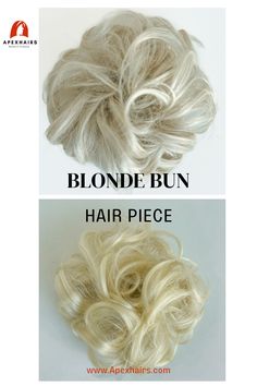 Easy to attach scrunchie style hair bun in true blonde hair shades Blonde Messy Bun, Blonde Bun, Scrunchie Styles, Natural Gray Hair